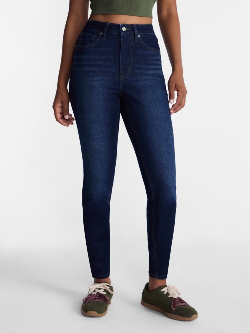 No Boundaries High Rise Skinny Jeans, 29" Inseam, Women's (Size 8) dark wash
